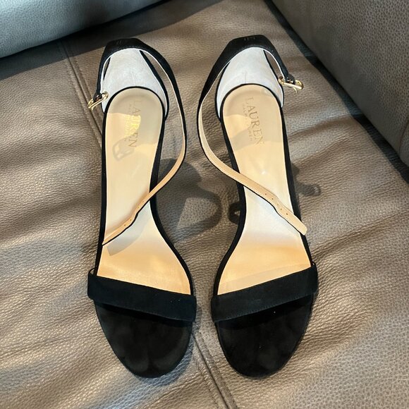 Ralph Lauren Women's Black Allie Ankle-Strap Dress Sandals Size 11 - Picture 1 of 4